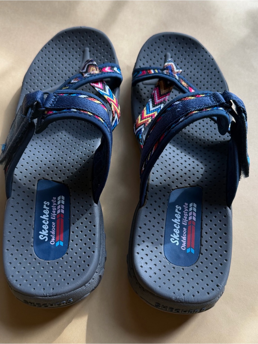 Skechers Outdoor Lifestyle Reggae Zig Swag Sandals Navy Multi Sz 10